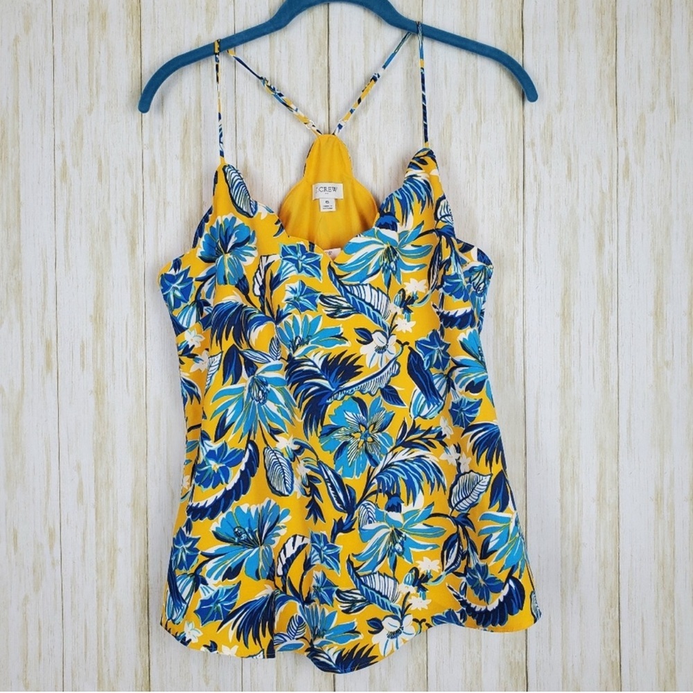 J. Crew Factory Floral Scalloped Cami Top 6. H - Picture 2 of 8
